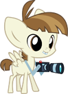 Size: 99x137 | Tagged: safe, camera, colt, featherweight, foal, g4, gameloft, imported from derpibooru, male, mobile game, my little pony: friendship is magic, my little pony: magic princess, pegasus, pony, simple background, smiling, solo, spread wings, transparent background, wings