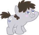 Size: 134x120 | Tagged: safe, chubby cheeks, colt, earth pony, foal, g4, gameloft, imported from derpibooru, male, mobile game, my little pony: friendship is magic, my little pony: magic princess, pony, simple background, smiling, solo, transparent background, truffle shuffle