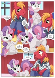 Size: 1024x1447 | Tagged: explicit, artist:bbmbbf, sweetie belle, anthro, banned from derpibooru, be my special somepony, big mcintosh, blushing, breasts, comic, equestria untamed, feet, female, imported from twibooru, lolicon, male, male feet, nipples, nudity, palcomix, penis, plantigrade anthro, presenting, shipping, straight, sweetiemac, underage, vagina