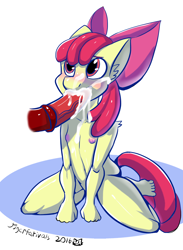 Size: 806x1100 | Tagged: explicit, artist:tigerfestivals, apple bloom, anthro, banned from derpibooru, belly button, blowjob, bow, breasts, cum, delicious flat chest, disembodied penis, facial, female, imported from twibooru, kneeling, lolicon, nudity, oral, penis, sex, solo, solo female, underage