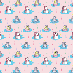 Size: 8000x8000 | Tagged: safe, baby, baby pony, baby sea ponies, bow, cafepress, female, filly, floaty, foal, g1, group, hair bow, imported from derpibooru, inner tube, mare, official, pattern, pony, pool toy, rain, sea mist, sea pony (g1), sea star, simple background, stock vector, surf rider