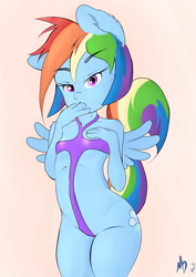 Size: 2413x3401 | Tagged: questionable, artist:mdgusty, rainbow dash, anthro, banned from derpibooru, cameltoe, clothes, delicious flat chest, female, filly rainbow dash, imported from twibooru, leotard, lolicon, rainbow flat, solo, solo female, thong leotard, underage, wings, younger