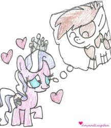 Size: 833x959 | Tagged: safe, artist:amyandluigifan, diamond tiara, colt, earth pony, female, foal, g4, imported from derpibooru, male, pipsqueak, ship:piptiara