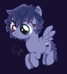 Size: 736x808 | Tagged: safe, artist:startrixceo, oc, blue coat, female, filly, foal, heterochromia, imported from derpibooru, pegasus, pegasus oc, pony, red eye, self insert, solo, villain oc