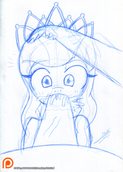 Size: 1244x1737 | Tagged: explicit, artist:otakon, diamond tiara, anthro, banned from derpibooru, blowjob, creampie, cum, cum in mouth, female, holding head, imported from twibooru, lolicon, male, male pov, monochrome, nudity, offscreen character, oral, oral creampie, patreon, patreon logo, pencil drawing, penis, pov, sex, sketch, straight, traditional art, underage