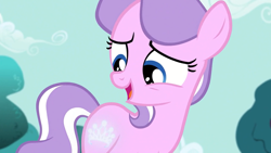 Size: 1280x720 | Tagged: safe, diamond tiara, crusaders of the lost mark, cute, earth pony, female, filly, foal, g4, glowing cutie mark, imported from derpibooru, my little pony: friendship is magic, outdoors, pony, screencap, solo