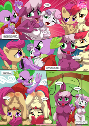 Size: 1024x1447 | Tagged: explicit, artist:bbmbbf, apple bloom, scootaloo, spike, sweetie belle, comic:sex ed with twilight sparkle, anthro, armpits, ass, ballgag, banned from derpibooru, barefoot, bdsm, bend over, big breasts, bondage, breasts, busty apple bloom, busty cheerilee, busty cmc, busty scootaloo, busty sweetie belle, butt, cheerilee, cheerispike, clothes, comic, crusadespike, cutie mark crusaders, equestria untamed, fantasy, feet, female, femsub, gag, imported from twibooru, lolicon, looking between legs, male, maledom, nipples, nudity, oppai loli, palcomix, plantigrade anthro, scootaspike, shipping, spank mark, spanked, spanking, spike gets all the mares, spikebelle, spikebloom, straight, submissive, suspended, torn clothes, underage, undressing, vulva, whipping, young