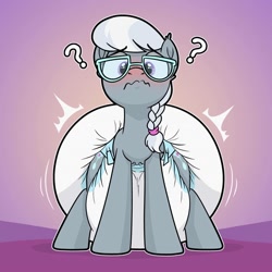 Size: 2000x2000 | Tagged: suggestive, artist:nineplusten, silver spoon, blushing, braid, cute, diaper, diaper butt, diaper fetish, diaper spoon, diapered, earth pony, eyebrows, eyebrows visible through hair, female, fetish, filly, foal, g4, glasses, high res, imported from derpibooru, impossibly large diaper, looking at you, mare, my little pony: friendship is magic, non-baby in diaper, pony, poofy diaper, question mark, solo, wavy mouth, young