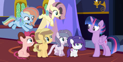 Size: 1280x644 | Tagged: safe, artist:white-chrystal, twilight sparkle, oc, oc:apple candy, oc:fire ruby, oc:harmony, oc:speed cloud, oc:sweet pie, oc:white chrystal, alicorn, dracony, earth pony, female, filly, foal, g4, horn, hybrid, imported from derpibooru, indoors, interspecies offspring, mare, offspring, parent:applejack, parent:caramel, parent:cheese sandwich, parent:discord, parent:fluttershy, parent:pinkie pie, parent:rainbow dash, parent:rarity, parent:soarin', parent:spike, parents:carajack, parents:cheesepie, parents:discoshy, parents:soarindash, parents:sparity, pegasus, pony, unicorn