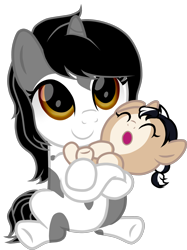 Size: 2000x2673 | Tagged: safe, artist:naoto yazarän, oc, oc:hibana miku, oc:jahy nathalie, baby, baby pony, father:naoto yazaran, female, filly, foal, horn, imported from derpibooru, mother:milly sweet, pony, siblings, sisters, unicorn