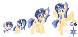 Size: 1280x614 | Tagged: safe, artist:stardustsentryyt105, oc, oc:star dust, alicorn, baby, baby pony, female, filly, foal, horn, imported from derpibooru, mare, offspring, parent:flash sentry, parent:twilight sparkle, parents:flashlight, pony, unicorn