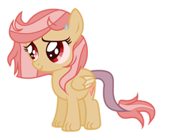 Size: 1280x1019 | Tagged: safe, artist:stardustsentryyt105, oc, oc:heartbeat, female, filly, foal, hybrid, imported from derpibooru, interspecies offspring, offspring, parent:discord, parent:fluttershy, parents:discoshy, pegasus, pony
