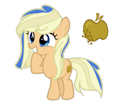 Size: 885x779 | Tagged: safe, artist:stardustsentryyt105, oc, oc:golden zap, earth pony, female, filly, foal, imported from derpibooru, offspring, parent:applejack, parent:double diamond, parents:applediamond, pony