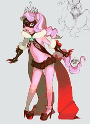 Size: 700x963 | Tagged: explicit, artist:hae-hyun, diamond tiara, anthro, banned from derpibooru, belly button, clothes, hoshimiya kate, imported from twibooru, lolicon, midriff, sekai seifuku: bouryaku no zvezda, skirt, underage, venera-sama