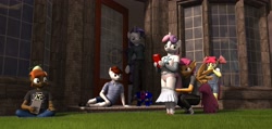 Size: 3846x1824 | Tagged: suggestive, artist:tahublade7, apple bloom, button mash, rarity, scootaloo, sweetie belle, 3d, absurd resolution, anthro, banned from derpibooru, clothes, creeper, cutie mark crusaders, daz studio, dreadnought, game boy, giggling, heresy, imported from twibooru, lolicon, mean, minecraft, overalls, panties, pantsing, pink underwear, pipsqueak, prank, ribbon, rude, skirt, slaanesh, surprised, unamused, underage, underwear, undressing, warhammer (game), warhammer 40k