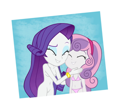 Size: 3939x3537 | Tagged: explicit, rarity, sweetie belle, banned from derpibooru, belly button, bra, breasts, clothes, edit, edited edit, equestria girls, imported from twibooru, lolicon, nipples, nude edit, nudity, panties, underage, underwear, underwear edit, vagina, vulva