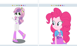 Size: 504x307 | Tagged: suggestive, pinkie pie, sweetie belle, banned from derpibooru, derpibooru, equestria girls, exploitable meme, imported from twibooru, juxtaposition, juxtaposition win, lolicon, meme, meta, underage