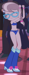 Size: 1382x3538 | Tagged: suggestive, silver spoon, :3, banned from derpibooru, boots, bra, bracelet, clothes, dancing, edit, edited screencap, equestria girls, female, glasses, imported from twibooru, jewelry, leg warmers, lolicon, panties, ribbon, screencap, shoes, solo, solo female, underage, underwear, underwear edit
