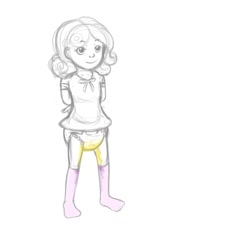 Size: 1180x1150 | Tagged: questionable, sweetie belle, anonymous artist, banned from derpibooru, diaper, diaper fetish, female, fetish, human, humanized, imported from twibooru, leaky diaper, lolicon, solo, solo female, underage, urine, watersports, wet