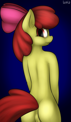 Size: 700x1200 | Tagged: explicit, artist:lamia, apple bloom, anthro, ass, banned from derpibooru, butt, earth pony, female, imported from twibooru, lolicon, nudity, solo, solo female, underage, vulva