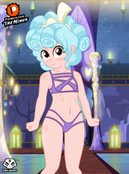 Size: 1920x2600 | Tagged: questionable, artist:theminus, alternate version, banned from derpibooru, belly button, blushing, clothes, cozy glow, digital art, equestria girls, equestria girls-ified, female, human, humanized, imported from twibooru, lolicon, looking at you, skimpy outfit, solo, solo female, swimsuit, underage, young