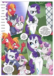 Size: 1024x1447 | Tagged: questionable, artist:bbmbbf, rarity, sweetie belle, comic:be my special somepony, anthro, banned from derpibooru, be my special somepony, big mcintosh, breasts, comic, delicious flat chest, equestria untamed, feet, fetish, flatie belle, foot fetish, imported from twibooru, leash, lolicon, nope, palcomix, underage