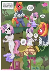 Size: 1024x1447 | Tagged: questionable, artist:bbmbbf, sweetie belle, comic:be my special somepony, anthro, banned from derpibooru, bdsm, be my special somepony, big mcintosh, breasts, collar, comic, delicious flat chest, equestria untamed, female, femsub, flatie belle, imported from twibooru, kinky, leash, lolicon, male, nipples, nudity, palcomix, shipping, straight, submissive, sweetiemac, underage