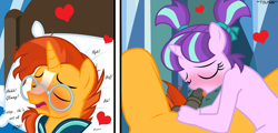 Size: 4449x2141 | Tagged: explicit, artist:tolpain, starlight glimmer, age regression, anthro, banned from derpibooru, blowjob, blushing, dark genitals, drool, eyes closed, female, horsecock, imported from twibooru, lolicon, magic, male, nudity, oral, orgasm, penis, pigtails, sex, spell, straight, sunburst, tongue out, underage, unicorn, younger