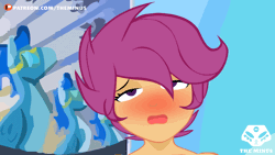 Size: 768x432 | Tagged: explicit, artist:theminus, scootaloo, animated, banned from derpibooru, cropped, equestria girls, gif, imported from twibooru, lolicon, solo, underage