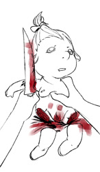 Size: 373x640 | Tagged: explicit, grimdark, grotesque, artist:pighead, pinkie pie, twilight sparkle, banned from derpibooru, gore, guro, imported from twibooru, lolicon, mutilation, pumpkin cake, underage