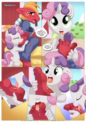 Size: 1024x1447 | Tagged: explicit, artist:bbmbbf, sweetie belle, anthro, banned from derpibooru, barefoot, be my special somepony, big mcintosh, clothes, comic, dirty, equestria untamed, feet, female, fetish, foot fetish, foot worship, heart, imported from twibooru, kissing, licking, licking foot, lolicon, male, male feet, nudity, palcomix, plantigrade anthro, shipping, smelly, straight, sweetiemac, tongue out, underage