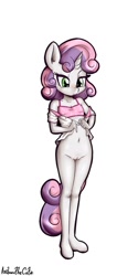 Size: 540x1080 | Tagged: explicit, artist:anibaruthecat, sweetie belle, anthro, banned from derpibooru, female, imported from twibooru, lolicon, simple background, solo, solo female, underage