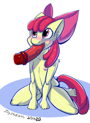 Size: 806x1100 | Tagged: explicit, artist:tigerfestivals, apple bloom, anthro, banned from derpibooru, belly button, blowjob, bow, breasts, delicious flat chest, disembodied penis, female, imported from twibooru, kneeling, lolicon, nudity, oral, penis, sex, solo, solo female, underage