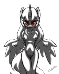 Size: 1200x1500 | Tagged: explicit, artist:miniferu, oc, oc:spring beauty, alicorn, alicorn oc, anthro, banned from derpibooru, female, horn, imported from twibooru, lolicon, nipples, nudity, oc only, solo, solo female, underage, wings