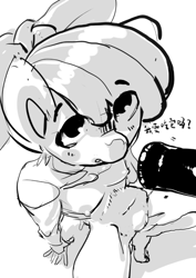 Size: 581x821 | Tagged: explicit, artist:archeryves, apple bloom, anthro, banned from derpibooru, chinese, imported from twibooru, lolicon, nipples, nudity, offscreen character, penis, sketch, solo focus, underage, vulva