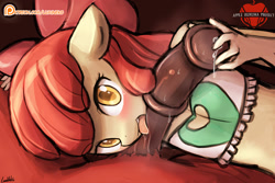 Size: 1125x750 | Tagged: explicit, artist:lumineko, apple bloom, age difference, anthro, apple bloomers, applecest, banned from derpibooru, big mcintosh, blowjob, brother and sister, drool, female, horsecock, imported from twibooru, incest, licking, lolicon, looking at you, macbloom, male, nudity, oral, penis, precum, sex, shipping, siblings, stallion on filly, straight, tongue out, underage