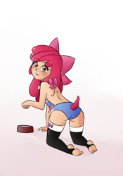 Size: 1400x2000 | Tagged: suggestive, artist:yokappa69, apple bloom, banned from derpibooru, clothes, cosplay, costume, female, human, humanized, imported from twibooru, lolicon, solo, underage