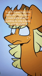 Size: 720x1280 | Tagged: safe, artist:crookedbeetles, apple bloom, applejack, animated, apple bloom's bow, applejack's hat, bow, confused, cowboy hat, duo, earth pony, eye clipping through hair, eyebrows, eyebrows visible through hair, female, filly, foal, food, g4, hair bow, hat, imported from derpibooru, mare, math, pony, pudding, sound, vending machine, webm