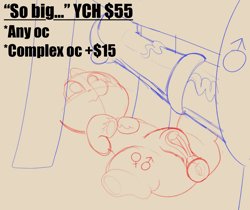 Size: 1548x1299 | Tagged: explicit, artist:alleymutt, oc, advertisement, age difference, commission, commission info, commission open, duo, female, filly, foal, foalcon, genitals, horsecock, imminent sex, imported from derpibooru, male, nudity, open, penis, pony, size difference, sketch, stallion, stallion on filly, straight, ych example, ych sketch, young, your character here