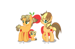 Size: 1280x834 | Tagged: safe, artist:pandastars1109, oc, oc:apple juice, oc:apple pie, oc:apple syrup, baby, baby pony, colt, earth pony, female, foal, imported from derpibooru, male, mare, offspring, parent:applejack, parent:caramel, parents:carajack, pony, siblings, teenager