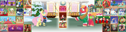 Size: 8640x2160 | Tagged: safe, applejack, fluttershy, pinkie pie, rainbow dash, rarity, spike, twilight sparkle, oc, oc:apple sorbet, oc:late riser, oc:pink lemonade, series:fm holidays, series:hearth's warming advent calendar 2025, abominable snowman, absurd resolution, advent calendar, alice the reindeer, alicorn, alternate hairstyle, ancestors, animal costume, anonymous artist, aurora borealis, aurora the reindeer, baby, baby pony, babyjack, bag, bags under eyes, banner mares, bathrobe, bathroom, beach, bee costume, bell, bell collar, big eyes, big macintosh, billy the lonely boy, bipedal, bipedal leaning, bird, bite mark, blush sticker, blushing, book, bori the reindeer, bucket, butter, buttstuck, caboose car, calendar, camera, candle, candy, candy bag, candy cane, cap, cape, caramel, catalog, catrina (calavera garbancera), cave, chair, chase, chimney, chin scratch, chris the hero boy, christmas, christmas lights, christmas ornament, christmas pajamas, christmas stocking, christmas sweater, christmas tree, christmas wreath, clothes, coal, collar, colt, colt big macintosh, colt caramel, colt toe-tapper, colt zephyr breeze, conductor, confused, cookie, costume, cottonflock, couch, crayon, crescendo, crescendoflock, crescent moon, crossover, crumbs, crying, cuddling, cute, daddy big macintosh, decoration, deer, derpy being derpy, derpy hooves, descendant, dia de los muertos, door, doorway, dragon, dress, drink, drool, earmuffs, earth pony, eating, eggnog, emanata, exclamation point, eyebrows, eyebrows visible through hair, eyes closed, face paint, facehoof, facial hair, fake beard, fake moustache, family, father and child, father and son, female, filly, filly derpy hooves, filly helia, filly minuette, filly moondancer, filly pinkie pie, fire, fireplace, floppy ears, flower, flower in hair, flutterbee, fluttermom, fluttershy is not amused, fluttershy riding big macintosh, fluttershy's cottage, fluttershy's cottage (interior), flying, foal, food, framed picture, front door, frown, full moon, g4, g5, ghost, ghost pony, gingerbread (food), gingerbread house, goggles, grease, grin, gritted teeth, halloween, hand puppet, hat, hat off, head carry, hearth's warming doll, helia, hermey, hitch trailblazer, hockey mask, holding a baby, holding a pony, holiday, holly, holly the hero girl, hoof around neck, hoof hold, hoof on chin, hoof on head, horn, horse skull, hot chocolate, ice, ice cave, icing bag, implied derpy hooves, imported from derpibooru, indoors, interrobang, jack-o-lantern, jackabetes, james the conductor, jason voorhees, kicking, kitchen, kiwi, lantern, leaning, lens flare, letter to santa, licking, lidded eyes, lineless, locomotive, looking at each other, looking at someone, looking at you, looking back, looking up, lying down, macabetes, mailmare, male, mall santa, mare, mari lwyd, marshmallow, mask, minuette, mistleholly, monsters inc., moon, moondancer, mother and child, mother and son, motion blur, motion lines, moustache, mouth hold, mug, music notes, nervous, nervous smile, new zealand, night, nightgown, nightmare night, nightmare night costume, notebook, offspring, older, older big macintosh, older fluttermac, older fluttershy, on back, one eye closed, open mouth, open smile, outdoors, outstretched hoof, paintbrush, pajamas, palm tree, parent:big macintosh, parent:fluttershy, parents:fluttermac, pegasus, pencil, pictogram, piggyback ride, pinkamena diane pie, playpen, plewds, pliers, pointy ponies, ponies riding ponies, ponified, pony, ponytones, ponyville, posey shy, post office, present, prone, puffy cheeks, pulling, pumpkin, punch and judy, puppet, puppet theater, question mark, raised eyebrow, reading, red nose, reindeer, reindeer costume, reins, ribbon, riding, riding a pony, robe, rooftop, rudolph nose, rudolph the red nosed reindeer, sack, saddle, santa claus, santa costume, santa hat, santa hooves, santa's sack, santa's sleigh, scared, scarf, screaming, scroll, sharp teeth, sheet, ship:fluttermac, shipping, short mane, shyabetes, sinterklaas, sitting, ski poles, skifree, skiing, skis, skull, sleeping, sleigh, sleigh bells, slipping, smiling, smiling at each other, snow, snow cone, snowbutt mctwinkles, snowfall, snowsuit, speech bubble, speed lines, staff, stallion, standing on two hooves, starry night, story time, straight, string lights, striped scarf, stuck, sweater, table, tack, tangled up, teary eyes, teenage big macintosh, teenage fluttershy, teenager, teeth, the bumble, the gift givers, the polar express, thinking, this will end in pain, thought bubble, toe-tapper, tongue out, toothless, top hat, torch song, town hall, train, train car, train whistle, tree, tummy ache, unamused, undead, unicorn, uniform, wall of tags, when christmas comes to town, window, windswept mane, winter, winter outfit, winter wishday (holiday), wonderbolts uniform, worried, wreath, yawn, yeti, younger, zephyr breeze, zephyrbetes