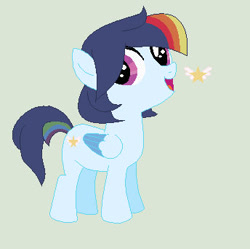 Size: 344x342 | Tagged: safe, artist:huntedpony, oc, oc:golden wing, female, filly, foal, imported from derpibooru, offspring, parent:rainbow dash, parent:soarin', parents:soarindash, pegasus, pony