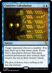 Size: 375x523 | Tagged: safe, artist:rangelost, oc, oc:lexicon anathema, ccg, d20 pony, demon, demon pony, edit, female, filly, foal, glowing, glowing eyes, hay dog, hot dog and bun, imported from derpibooru, magic the gathering, oc only, trading card, trading card edit, trading card game