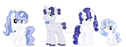 Size: 1280x486 | Tagged: safe, artist:lps604, oc, oc:crystal gem, oc:moonstone light, oc:sapphire gleam, oc:topaz night, female, filly, foal, horn, imported from derpibooru, male, mare, offspring, parent:fancypants, parent:rarity, parents:raripants, pony, siblings, stallion, unicorn