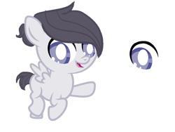 Size: 1027x771 | Tagged: safe, artist:lps604, oc, oc:silver thunder, colt, foal, imported from derpibooru, male, offspring, parent:rumble, parent:scootaloo, parents:rumbloo, pegasus, pony