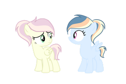Size: 1280x851 | Tagged: safe, artist:lps604, oc, oc:lily glow, oc:solstice dash, female, filly, foal, hybrid, imported from derpibooru, interspecies offspring, oc only, offspring, parent:discord, parent:fluttershy, parent:rainbow dash, parent:soarin', parents:discoshy, parents:soarindash, pegasus, pony, simple background, transparent background