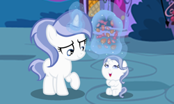 Size: 954x572 | Tagged: safe, artist:lps604, oc, oc:moonstone light, oc:topaz night, baby, baby pony, duo, female, filly, foal, horn, imported from derpibooru, oc only, offspring, outdoors, parent:fancypants, parent:rarity, parents:raripants, pony, siblings, sisters, unicorn, unicorn oc