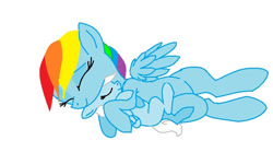 Size: 744x446 | Tagged: safe, artist:season-the-wiccan, rainbow dash, oc, oc:cumulus, fanfic:instant mom, blind, female, filly, foal, g4, imported from derpibooru, mare, momma dash, mother and child, mother and daughter, parent:rainbow dash, pegasus, pony