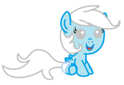 Size: 715x495 | Tagged: safe, artist:season-the-wiccan, oc, oc:cumulus, fanfic:instant mom, baby, baby pony, blind, female, filly, foal, imported from derpibooru, parent:rainbow dash, pegasus, pony