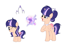 Size: 4096x3013 | Tagged: safe, artist:lps604, artist:miniestarryjelly, artist:pegasski, oc, oc:solstice star, alicorn, base used, colored wings, female, filly, foal, full body, gradient wings, hoof on chest, imported from derpibooru, looking at you, mare, oc only, offspring, one eye closed, parent:flash sentry, parent:twilight sparkle, parents:flashlight, pony, raised hoof, simple background, smiling, smiling at you, solo, transparent background, wings, wink